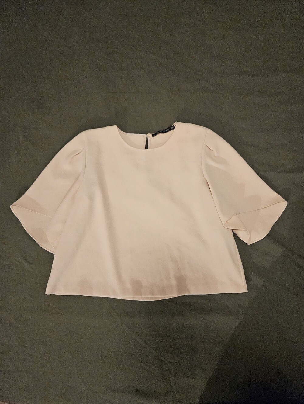 Zara Women Bell Sleeve Crop Top